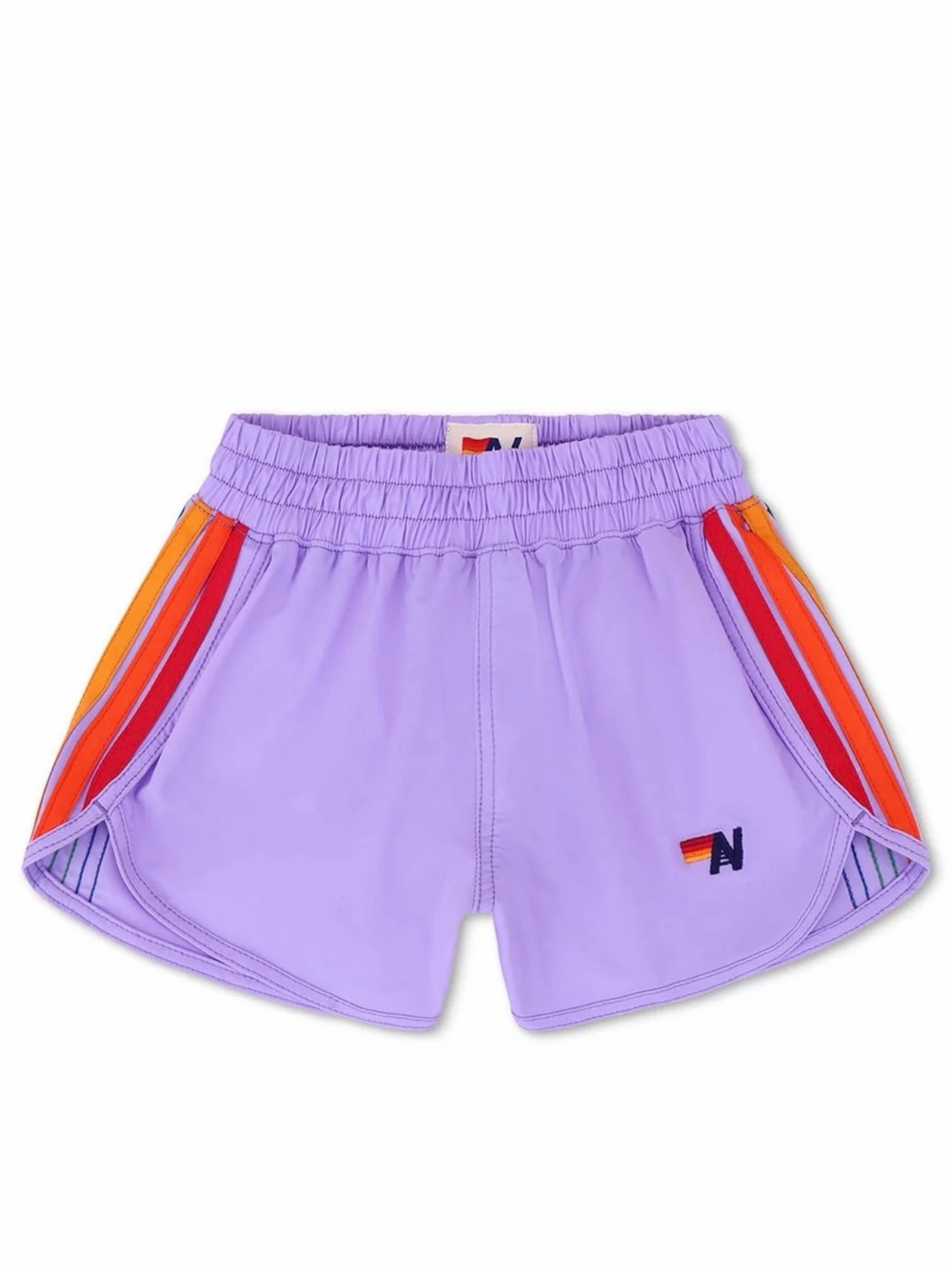 NWT_ Aviator Nation Girls 5 Stripe Flex Jogger Shorts Neon Purple
